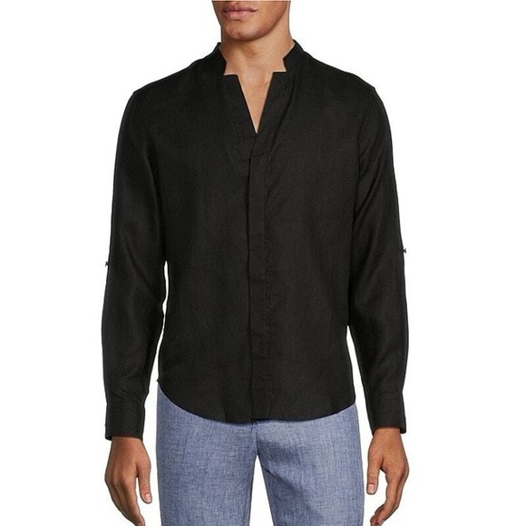 Baird Mcnutt x Murano Mens Roll Tab Long Sleeve 100% Linen Casual Shirt Size L - Picture 1 of 13